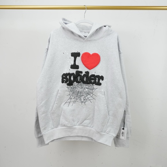 Spyder Light Gray Hoodie with Red and Black Graphic - Picture 1 of 1
